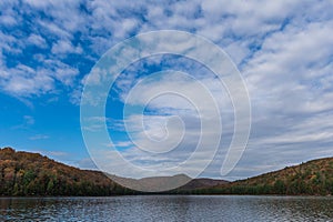 Autumn Time in Long pine reservoir in Michaux State Forest in Pe