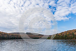 Autumn Time in Long pine reservoir in Michaux State Forest in Pe