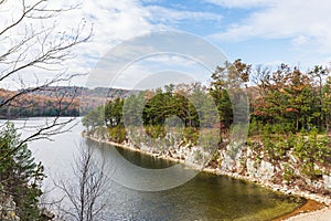 Autumn Time in Long pine reservoir in Michaux State Forest in Pe