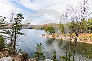 Autumn Time in Long pine reservoir in Michaux State Forest in Pe