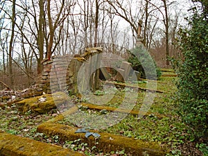 Autumn time in the old abandoned and ransacked Jewish cemetery