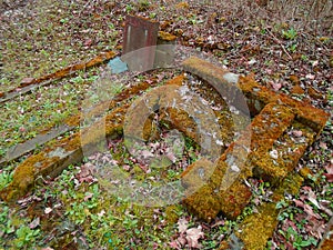 Autumn time in the old abandoned and ransacked Jewish cemetery
