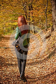 Autumn time, woman`s beauty and outfits