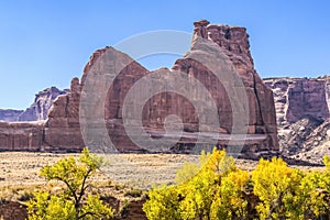 Autumn Tower Babel Rock Formation Arches National Park Moab Utah