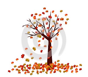 Autumn tree. Fall Leaves Background