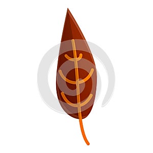 Autumn tree leaf icon, cartoon style