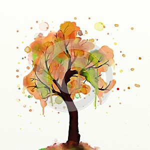 Autumn tree painting