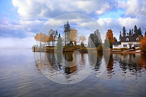 Autumn tree reflections