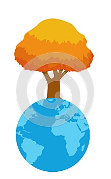 Autumn tree vector illustration