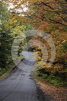 Autumn trees along Brock way mountain drive in Michigan upper peninsula photo