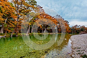 Autumn Trees at Frio River at Garner State Park, Texas