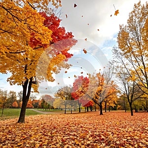 Autumn Trees and Leaves in Fall photo