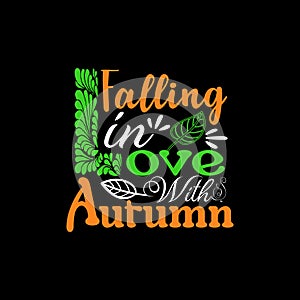 Autumn Typographic t-shirt design. photo