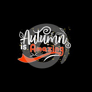 Autumn Typographic t-shirt design. photo