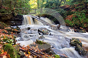 Autumn at Upper Chapel Falls - Pictured Rocks - Michigan