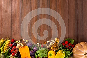Autumn vegetable cooking dinner background