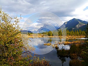 Autumn at Vermillion lakes in Banff