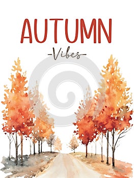 Autumn vibes Artwork: A picturesque illustration of the season's warmth and colors.