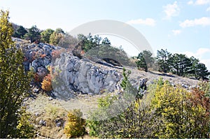 Autumn view of AI-Petri plateau, Crimea.