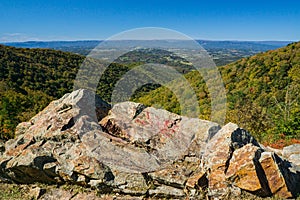 Autumn View from the Blue Ridge Mountain of Shenandoah Valley