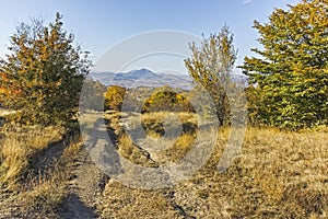 Autumn view of Cherna Gora Monte Negro mountain, Bulgaria