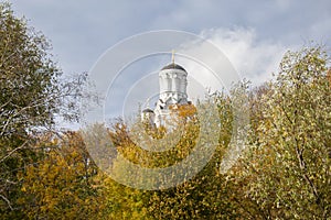 Autumn view of the Church of the Beheading of the Head of John the Baptist in Diakovo, Kolomenskoye Park