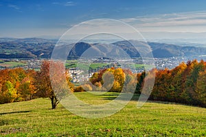 Autumn view from Horny diel over Banska Bystrica town