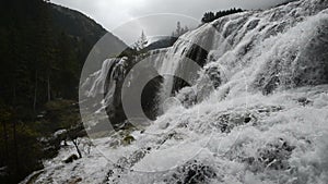 Autumn view of the Jiuzhaigou Valley waterfalls