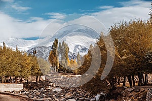 Autumn View of landscape in Leh Ladakh District ,Norther part of India