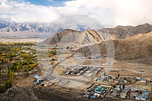 Autumn View of landscape in Leh Ladakh District ,Norther part of India