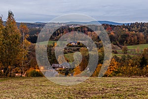 Autumn view of a landscape near Letohrad, Czech Republ