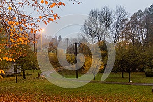 Autumn view of a landscape near Letohrad, Czech Republ