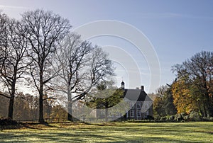 Autumn view on a manor house