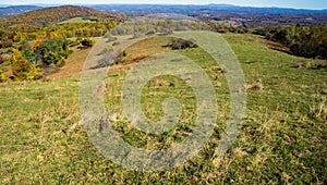 Autumn View of Mountain Meadow with Blue Ridge Mountains in the Background