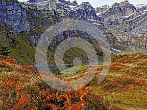 Autumn view of the oberblegisee