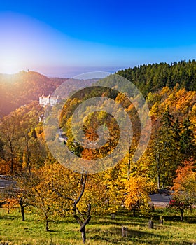 Autumn view of old town of Karlovy Vary (Carlsbad), Czech Republic, Europe