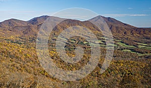 An Autumn View Peaks of Otter, Bedford County, Virginia, USA