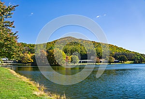 Autumn View of the Peaks of Otter Lodge