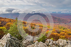 Autumn view from Ravens Roost Overlook, on the Blue Ridge Parkway in Virginia