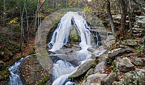 An autumn view of Roaring Run Waterfall located in Eagle Rock in Botetourt County, Virginia - 3.