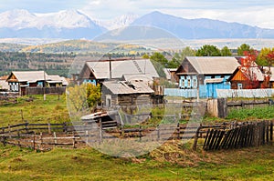 Autumn view of Russian village