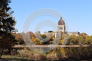 Autumn view Saskatchewan Legislature building photo