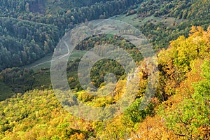 Jesenný pohľad zo Siance v pohorí Muránska planina