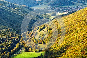 Autumn view from Siance in Muranska planina mountains