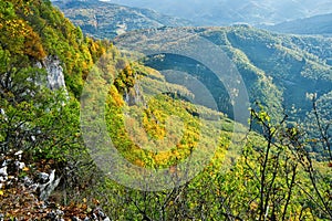 Podzimní pohled ze Siance v pohoří Muránska planina