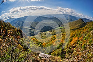 Autumn view from Siance in Muranska planina mountains