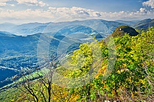 Podzimní pohled ze Siance v pohoří Muránska planina