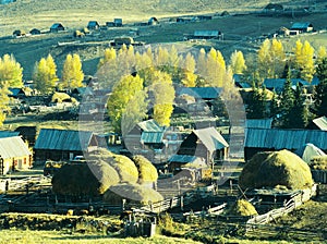 Autumn village Baihaba, xinjiang,china