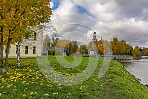 Autumn in the village of Ust-Izhora, the site of the battle with the Swedes in 1240