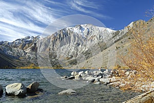 Autumn vista at a mountain lake